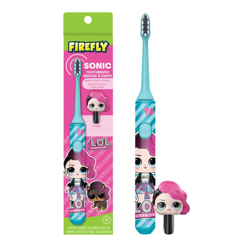 Firefly L.O.L. Surprise! Sonic Toothbrush with 3D Toothbrush Cover, Soft, Ages 3+ - Image 1