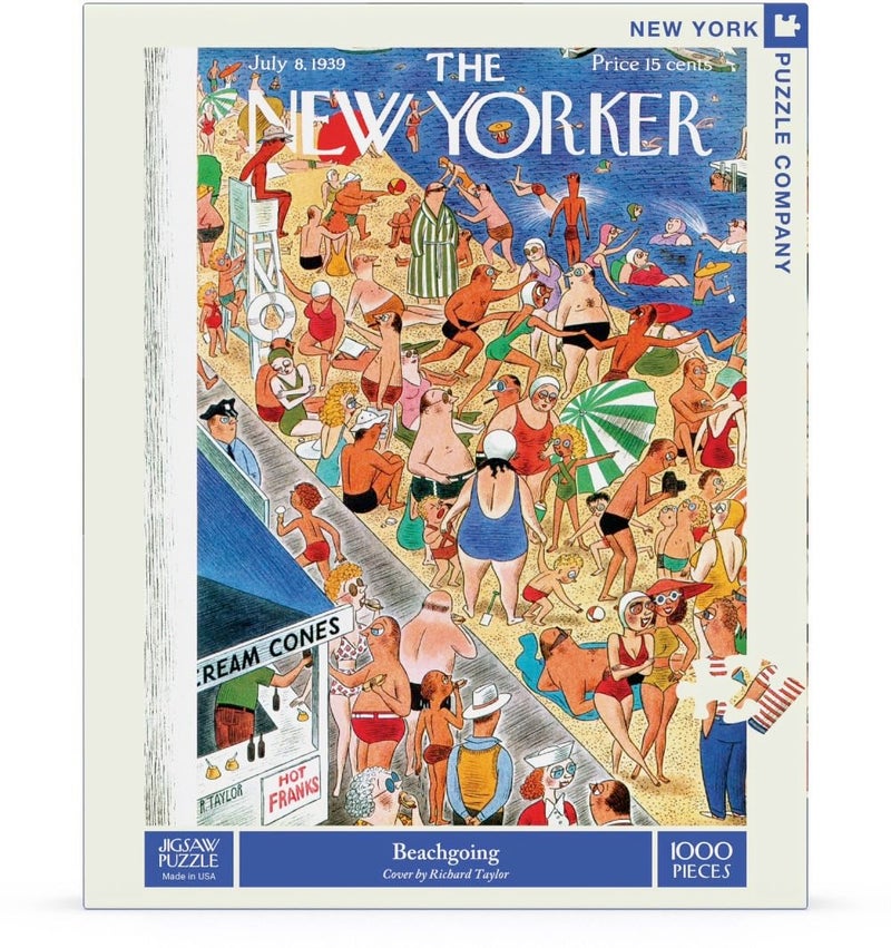New York Puzzle Company - New Yorker Beachgoing - 1000 Piece Jigsaw Puzzle - Image 1