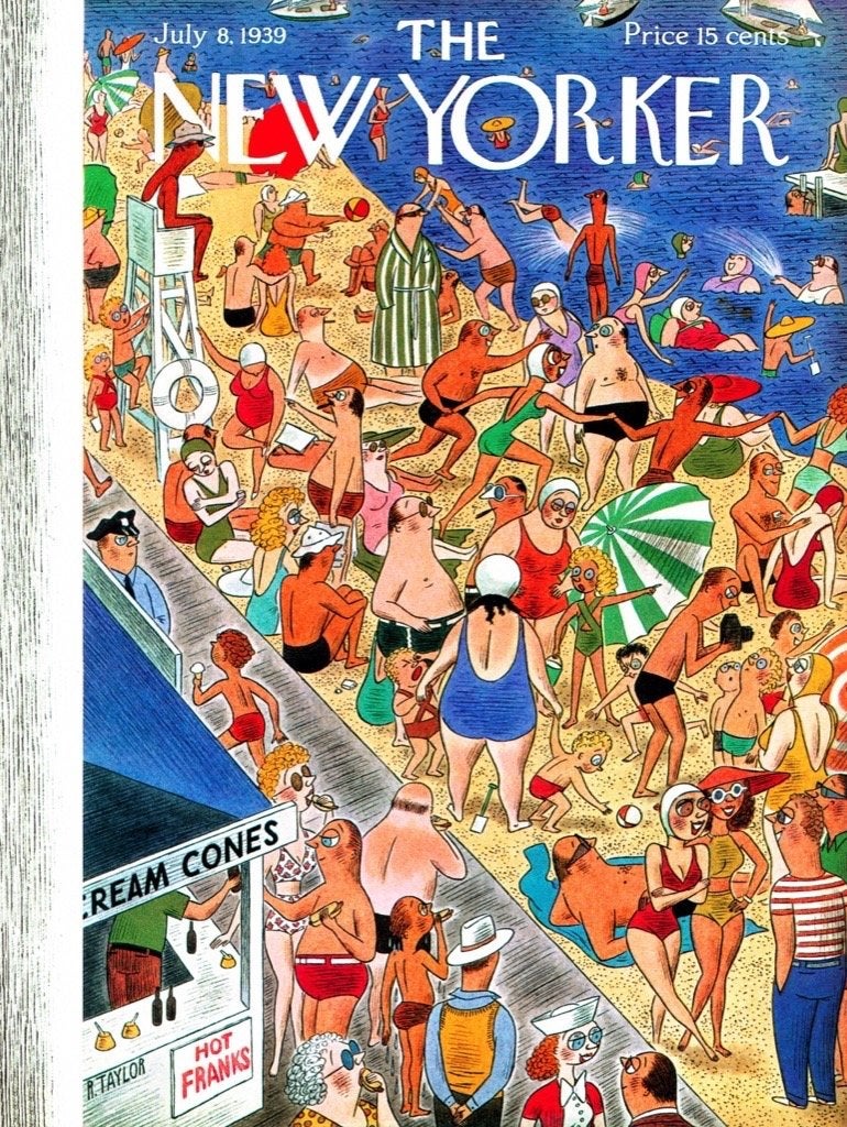 New York Puzzle Company - New Yorker Beachgoing - 1000 Piece Jigsaw Puzzle - Image 2