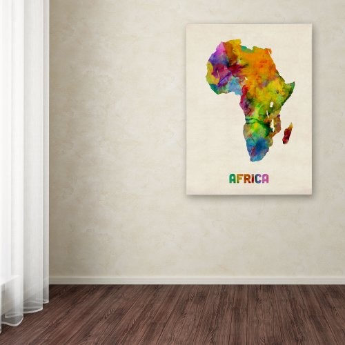 Trademark Fine Art Africa Watercolor Map by Michael Tompsett, 14 by 19-Inch - Image 3