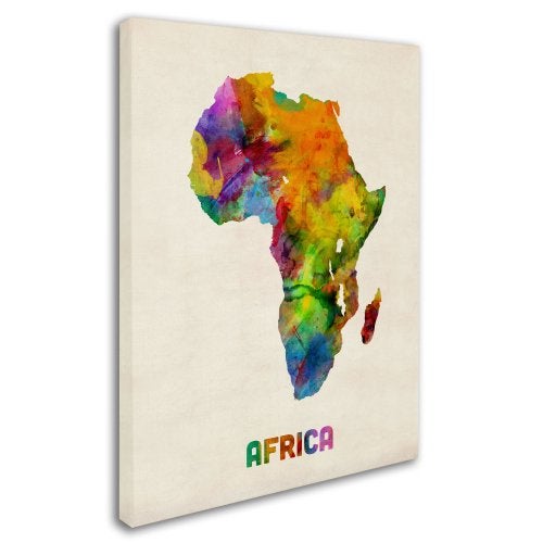 Trademark Fine Art Africa Watercolor Map by Michael Tompsett, 14 by 19-Inch - Image 2
