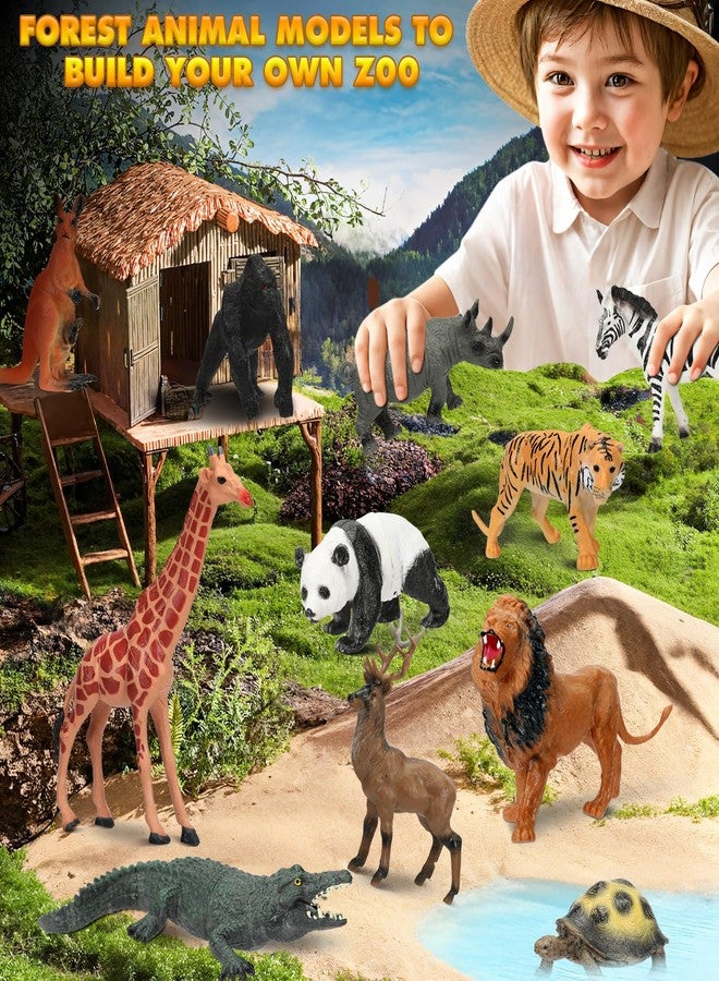 Leorate 32PCS Jungle Animal Birthday Party Decorations Mini Birthday Hat Animal Figure Model Cake Toppers with Mini Hat for Birthday Party, Wild Animals Themed Party - Image 5