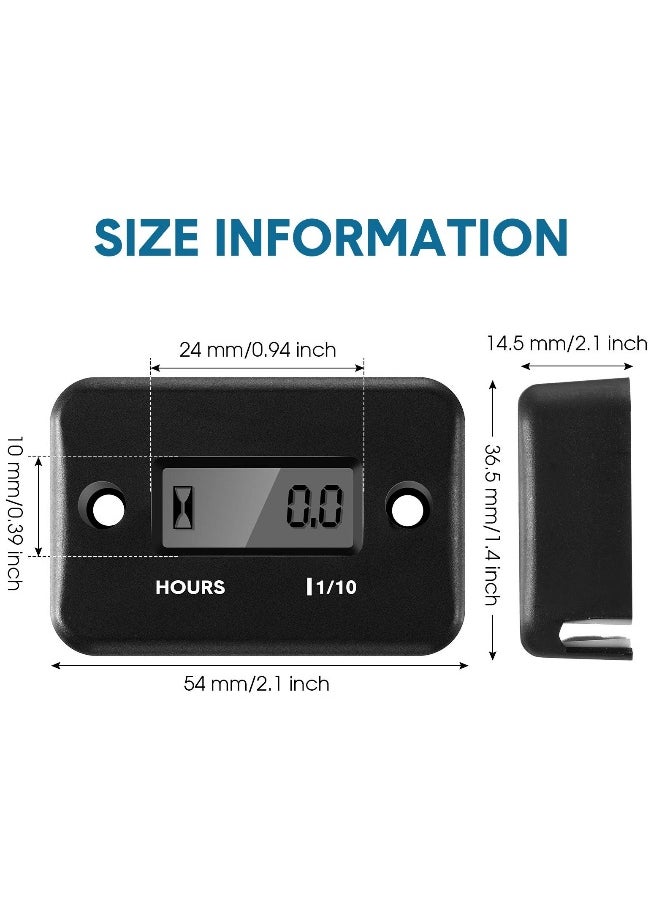 Generic Dual Hour Meters for Small Engines, Automatic Shutdown Tachometers for Gas Engines, Inductive Hour Meter for Lawn Mowers, Dirt Bikes, Motorcycles, Snowmobiles, and ATVs  - Image 3