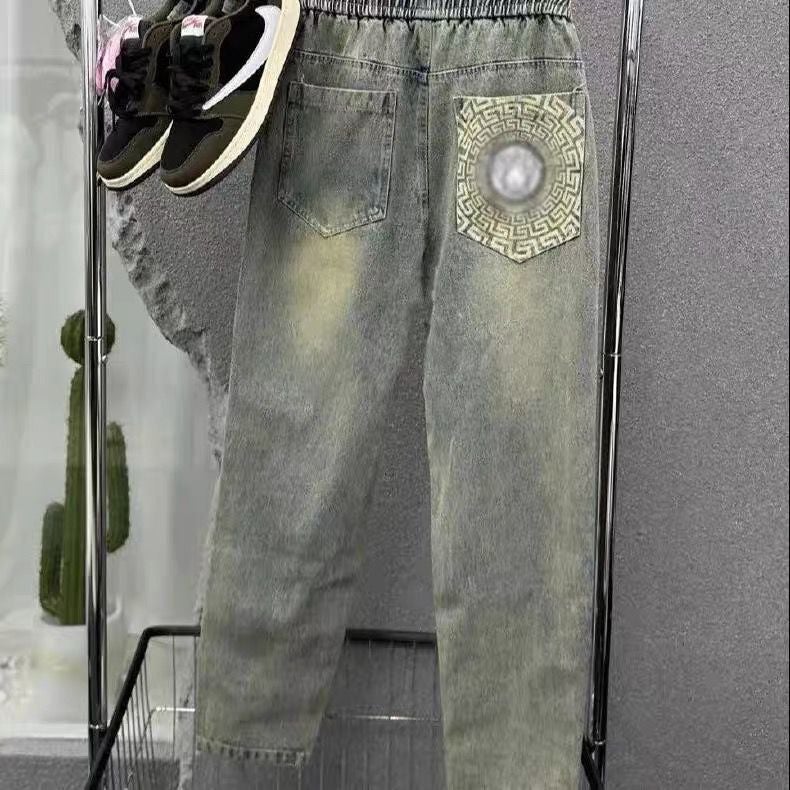 Unisex Classic Denim Jeans Loose Fit Daily Outdoor Wear - Image 2