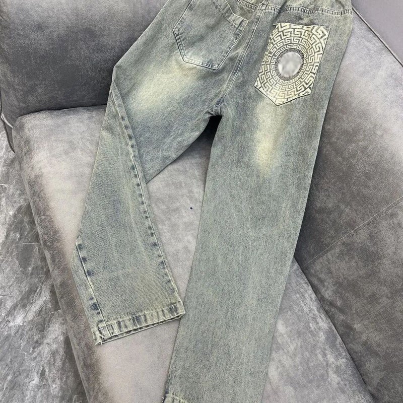 Unisex Classic Denim Jeans Loose Fit Daily Outdoor Wear - Image 1