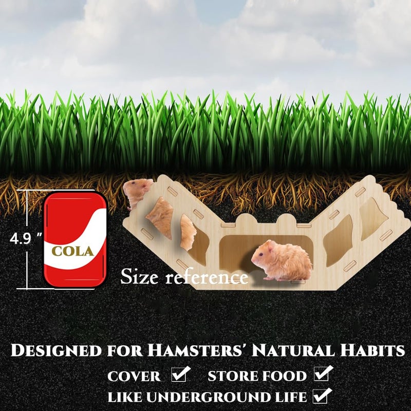 kcrygogo Wooden Hamster Tunnel Toy â€“ Natural Chewable Hideout for Syrian, Dwarf Hamsters and Small Pets, Cage Decor and Play Accessory - Image 3