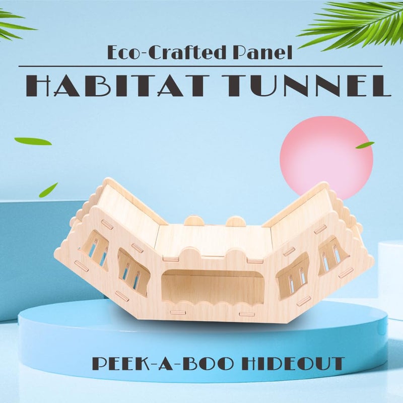 kcrygogo Wooden Hamster Tunnel Toy â€“ Natural Chewable Hideout for Syrian, Dwarf Hamsters and Small Pets, Cage Decor and Play Accessory - Image 5