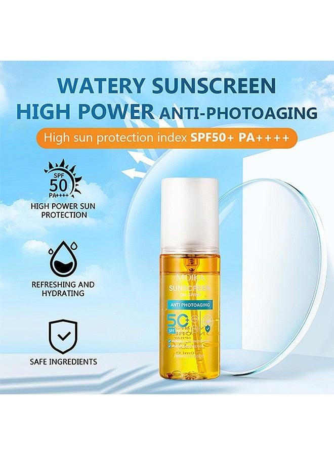 MOIKA Sunscreen Oil Body Sunscreen Spray Spf 50 PA++++, SPF Glow Sunscreen Oil Mist, Hydration Body Skin Sun UVA/UVB Protection 100ML  - Image 3