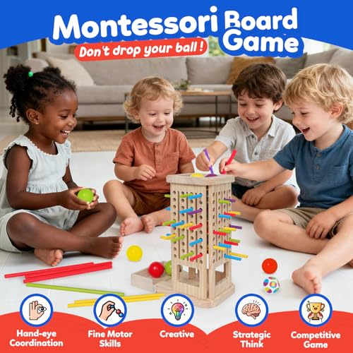 ROOCHKD Wooden Sorting Toy Montessori Color Shape Sorter Class Activity Toddlers Fine Motor Game for Colors and Shapes Recognition Birthday Valentines Gifts for Boys and Girls Wood sorting Tower - Image 5