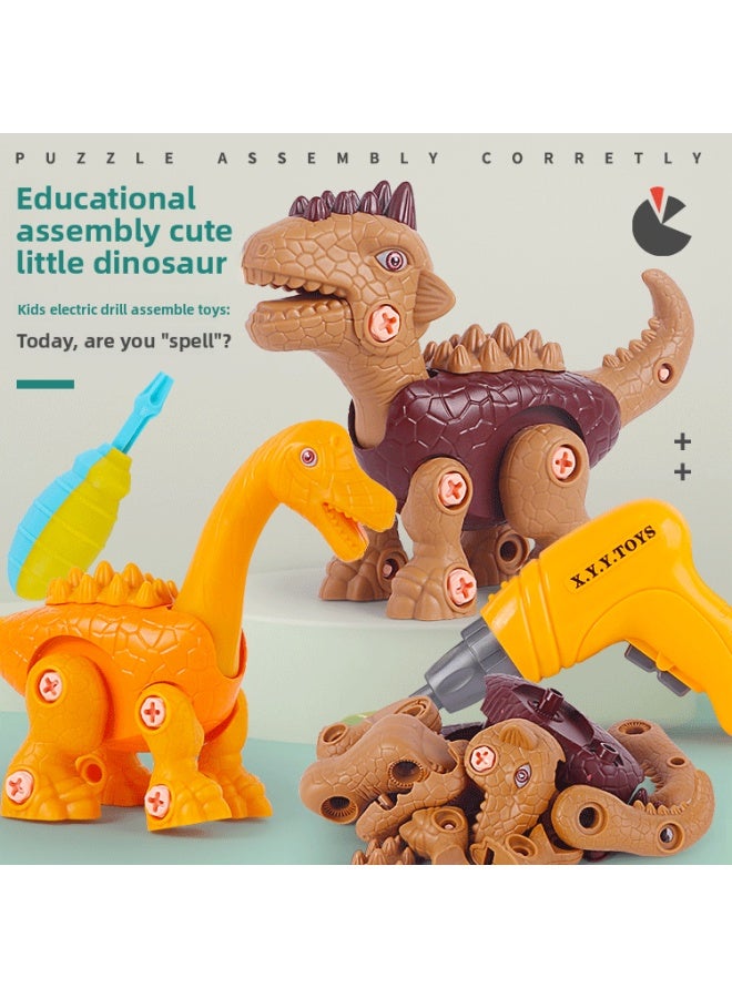 Children's Handmade DIY Disassembly Simulation Dinosaur Model Deformation Set Puzzle Screw Toy Gift-Color:Back Ankylosaur-simulation 【hand Drill Version】 English Sealed Box SG5 - Image 5
