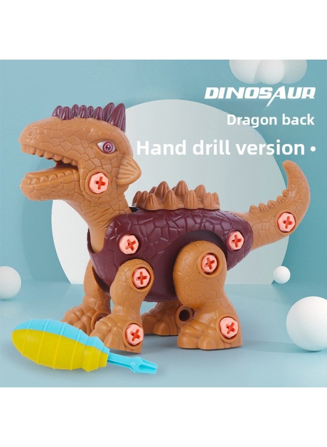 Children's Handmade DIY Disassembly Simulation Dinosaur Model Deformation Set Puzzle Screw Toy Gift-Color:Back Ankylosaur-simulation 【hand Drill Version】 English Sealed Box SG5 - Image 1