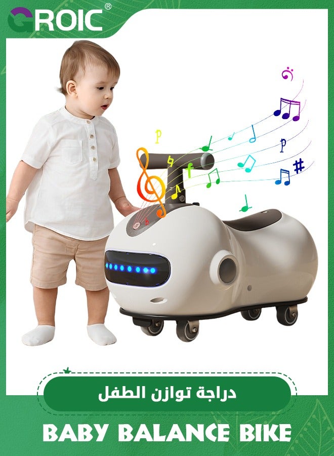 GROIC Baby Balance Bike with Lights and Music, Baby Peanut Twist Car, Cute Ride On Car Toys Swing Wiggle Car with 4 Universal Wheels, Toddler Balance Bicycle Sliding Car Gift for 1-3 Years Old  - Image 1