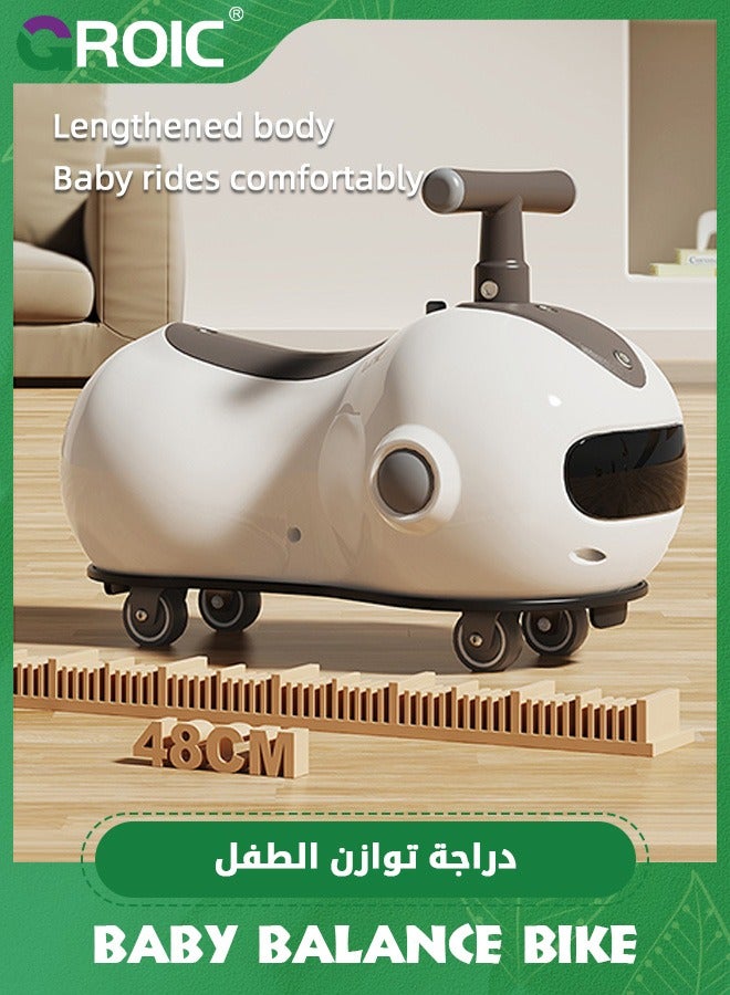 GROIC Baby Balance Bike with Lights and Music, Baby Peanut Twist Car, Cute Ride On Car Toys Swing Wiggle Car with 4 Universal Wheels, Toddler Balance Bicycle Sliding Car Gift for 1-3 Years Old  - Image 5