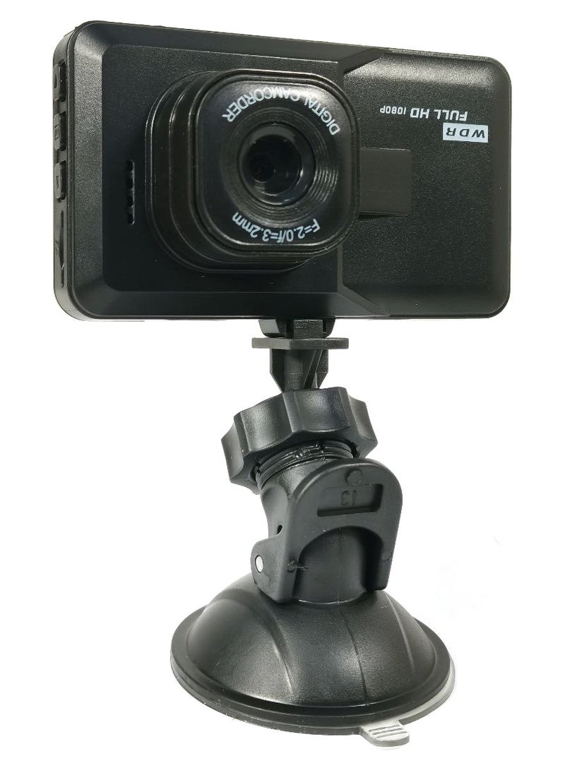 دبليو دي آر "كاميرا سيارة Cemara Dash Cam بدقة 1080 بكسل عالية الدقة مع مستشعر G وكشف الحركة والتسجيل المتكرر" - Image 4