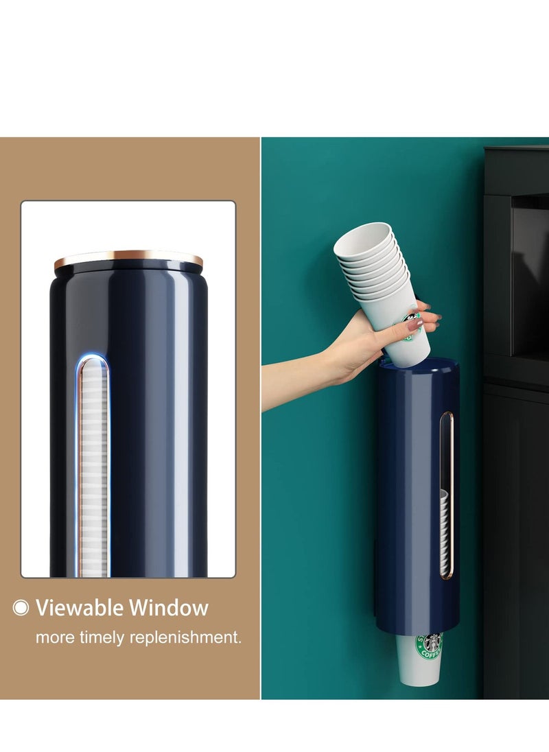 SYOSI - Cup Dispenser Wall Mounted, Pull Type Water Cooler Cup Holder Fit 4oz-7oz Disposable Cups, Water Cup Holder Dustproof Plastic for 45Pcs Disposable Paper Cups and Paper Cones (blue) - Image 1