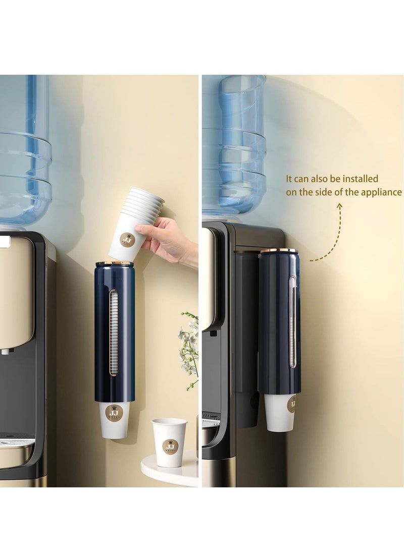 SYOSI - Cup Dispenser Wall Mounted, Pull Type Water Cooler Cup Holder Fit 4oz-7oz Disposable Cups, Water Cup Holder Dustproof Plastic for 45Pcs Disposable Paper Cups and Paper Cones (blue) - Image 1