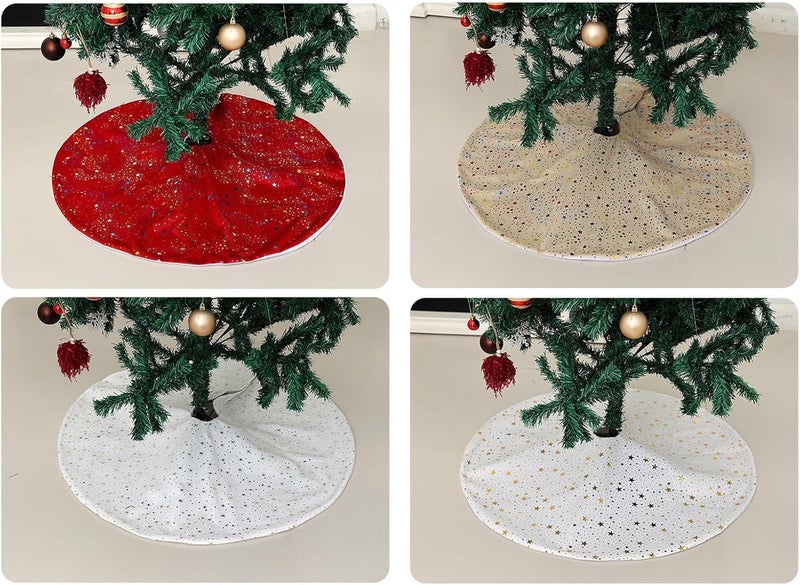Shimmering Sequins Round Skirt Elegant Festival Decoration Eye Catching Christmas Tree Base Dress Adorment Embroidered Tree Skirt - Image 3