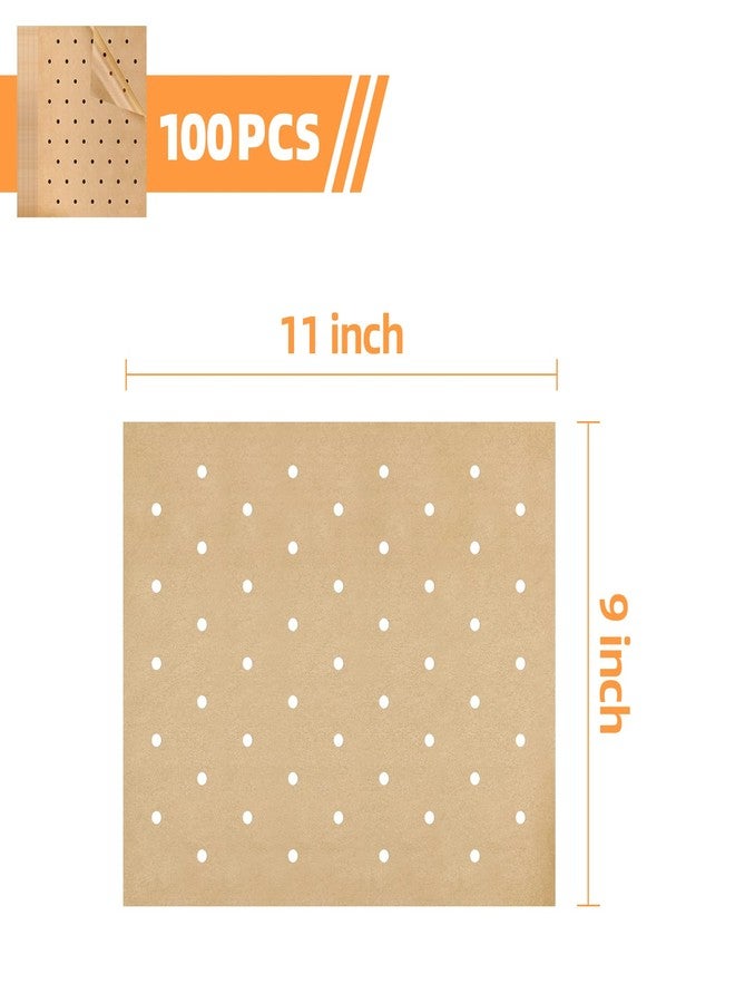 Xloey Air Fryer Parchment Paper, 100 Pcs Unbleached Air Fryer Parchment Paper,9x11 Inch Disposable Air Fryer Liners, Square Air Fryer Liners - Image 3