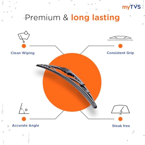 myTVS Crystal Wiper Blade | Premium All-Season Windshield Wiper for Cars | Set of 2 | Size 20" x 18" Inches - Image 4