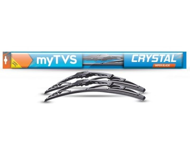 myTVS Crystal Wiper Blade | Premium All-Season Windshield Wiper for Cars | Set of 2 | Size 20" x 18" Inches - Image 1