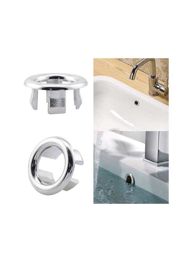 The Bros 12PCS Sink Overflow Ring Sink Hole Round Overflow Trim Cover Drain Cap Fit for 22-24mm Overflow Hole Diameter Kitchen Bathroom Sink Accessories Silver  - Image 3