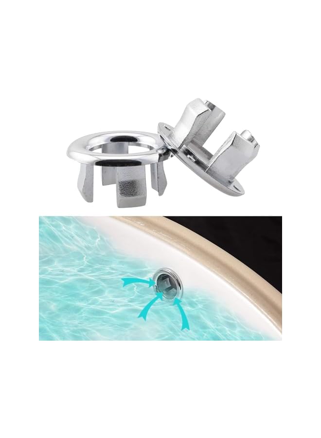 The Bros 12PCS Sink Overflow Ring Sink Hole Round Overflow Trim Cover Drain Cap Fit for 22-24mm Overflow Hole Diameter Kitchen Bathroom Sink Accessories Silver  - Image 4
