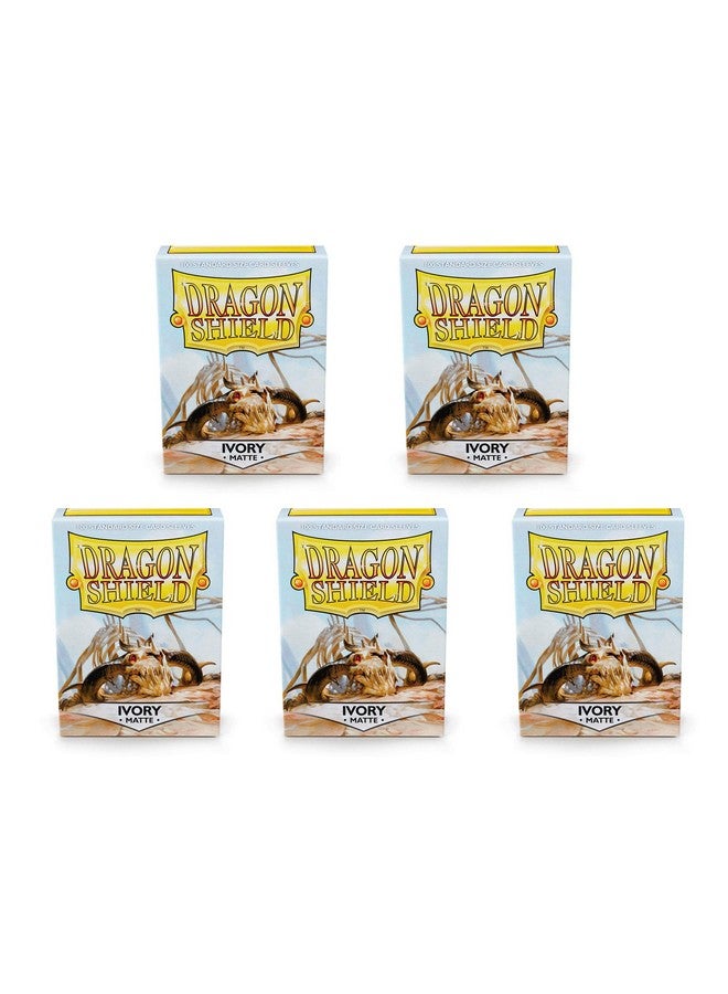 dragon shield 5 Packs Dragon Shield Matte Ivory Standard Size 100 ct Card Sleeves Value Bundle! - Image 2