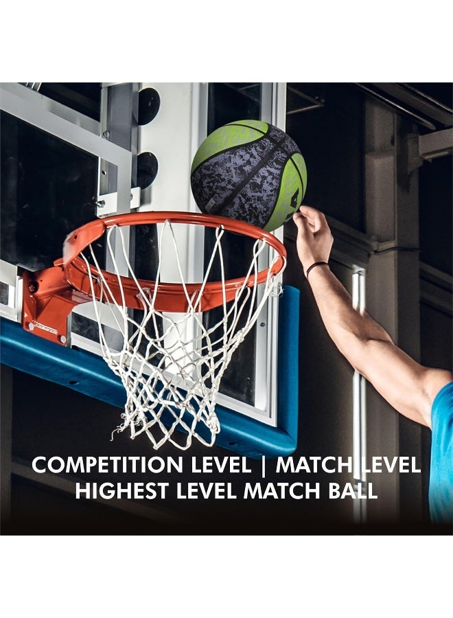 NIVIA Graffiti Basketball, As per Basic Standard, 8 Panels, Durable Rubber Cover Molded, Butyl Threadwounded Bladder, Made for Beginners, To Play on All Indoor & Outdoor Surfaces (Size- 7, Green) - Image 3