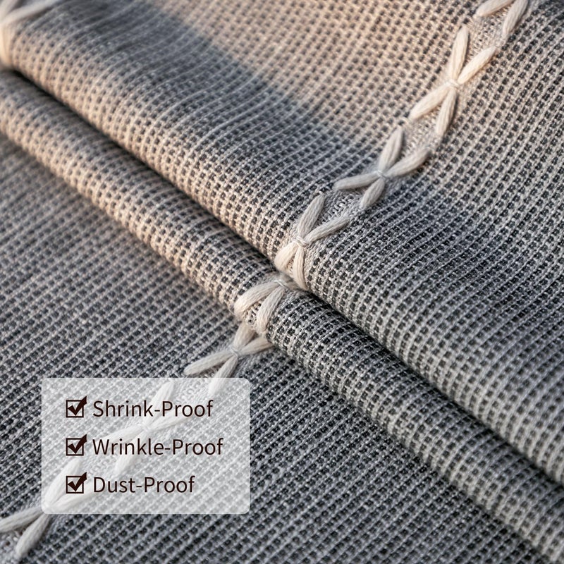 DEEPDREAM Deep Dream Tablecloth, Embroidered Waterproof Table Cloth Cotton Linen Wrinkle Free Anti-Fading Tablecloths Dust-Proof Table Cover for Kitchen Dinning Party Christmas, 55 x 102 Inch - New Gray - Image 4