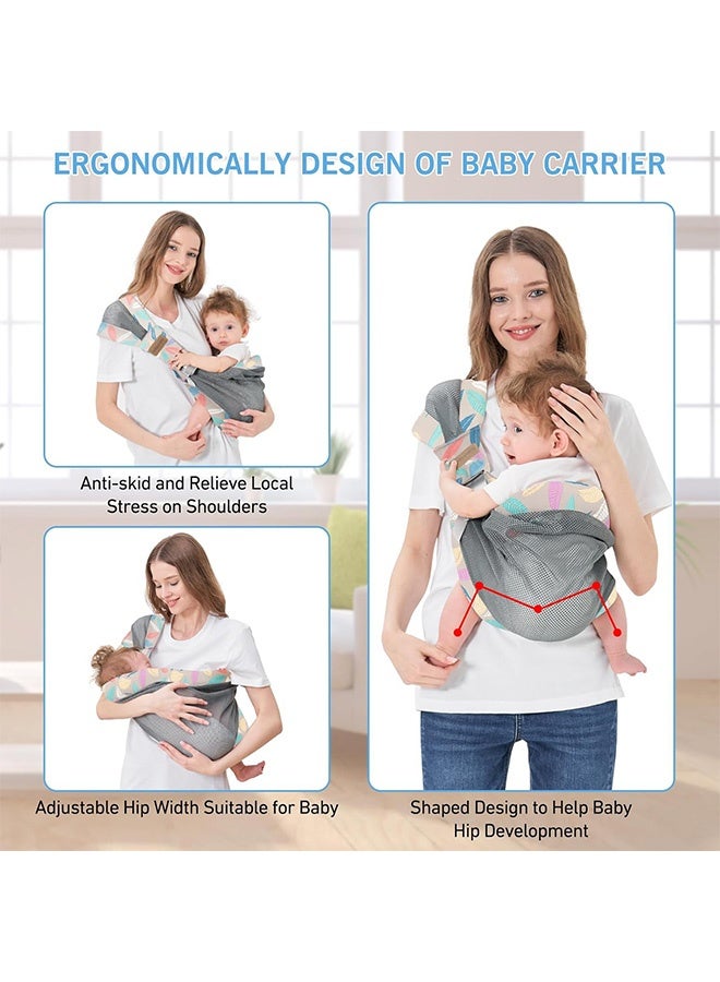 Quantum Baby Adjustable Sling, Comfortable Portable Breathable Carrier Wrap, Mesh Fabric Wrap Baby Carrier for Newborn up to 0-3 years old - Image 3