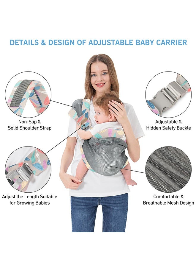 Quantum Baby Adjustable Sling, Comfortable Portable Breathable Carrier Wrap, Mesh Fabric Wrap Baby Carrier for Newborn up to 0-3 years old - Image 2