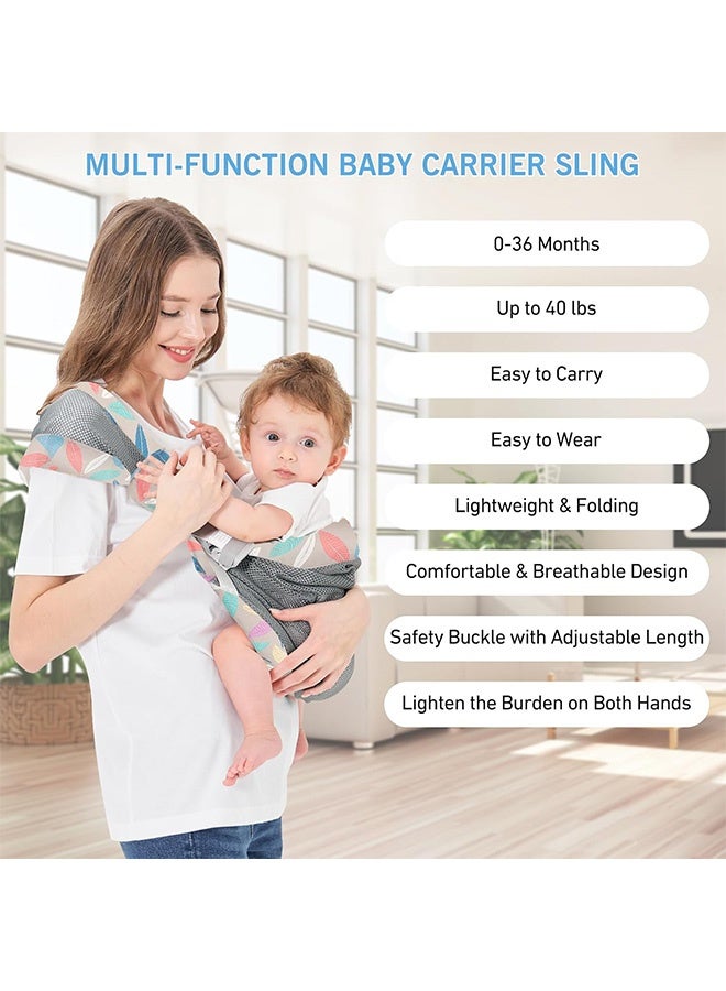 Quantum Baby Adjustable Sling, Comfortable Portable Breathable Carrier Wrap, Mesh Fabric Wrap Baby Carrier for Newborn up to 0-3 years old - Image 4