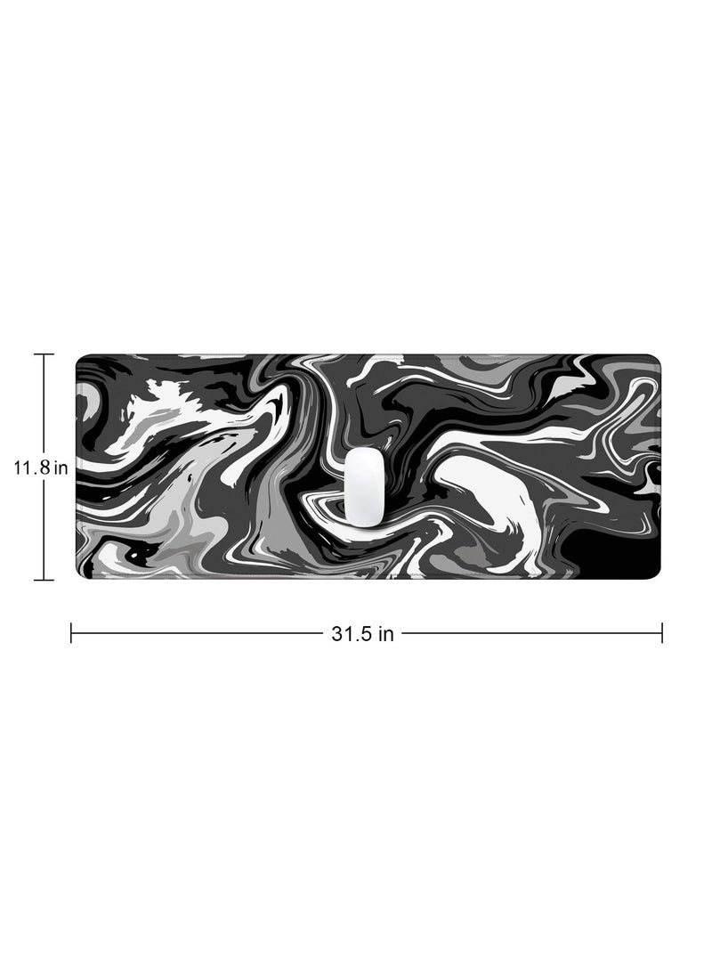 Joshberg - Gaming Large Mouse Pad with Stitched Edges, Marbled Design Desk Mat, Non-Slip Rubber Base Desk Pad for Keyboard and Mouse - Image 1
