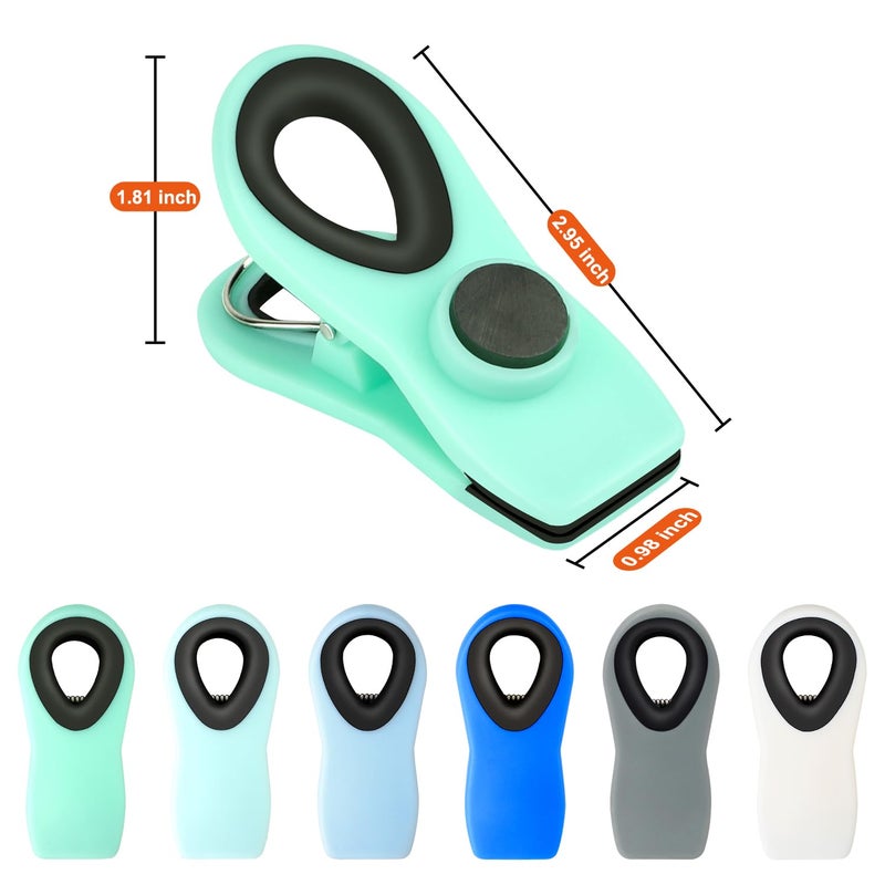 Tacgea Chip Clips  Magnetic Bag Clips With Air Tight Seal For Food Storage  12 Pieces (Blue Ombre) - Image 2