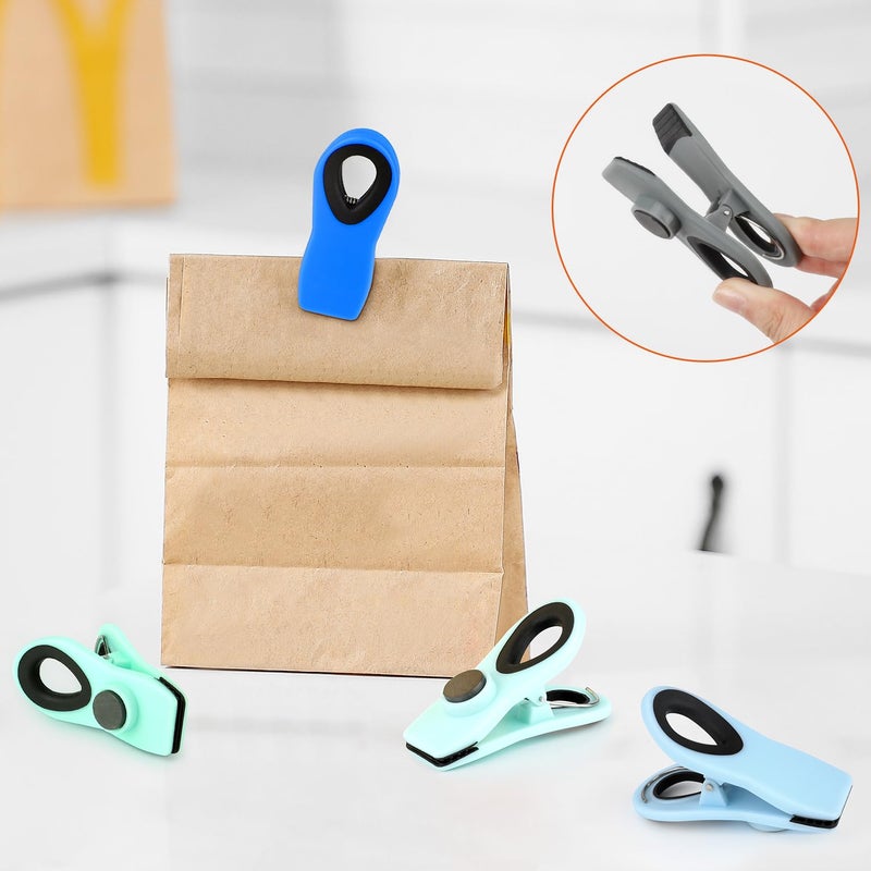 Tacgea Chip Clips  Magnetic Bag Clips With Air Tight Seal For Food Storage  12 Pieces (Blue Ombre) - Image 5