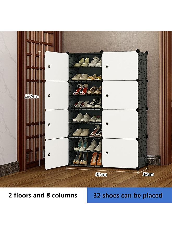Beauenty Shoe Rack 8 Tier Shoe Storage Unit Flat  Slant Adjustable Shoe Organizer Shelf for 32 Pairs Durable and Stable For Entryway  Hallway  Closet  Dorm Room  Bedroom (white) - Image 2