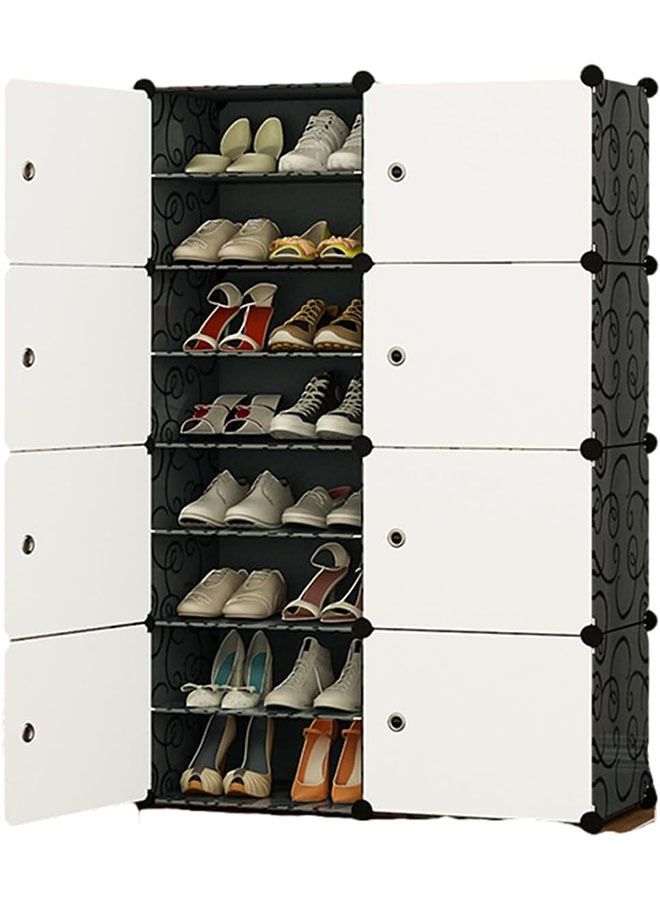Beauenty Shoe Rack 8 Tier Shoe Storage Unit Flat  Slant Adjustable Shoe Organizer Shelf for 32 Pairs Durable and Stable For Entryway  Hallway  Closet  Dorm Room  Bedroom (white) - Image 1