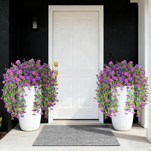 Hrobek 4 PCS Artificial Hanging Plants Flowers for Outdoor Srpring Summer Decoration, Fake Realistic Daisy Eucalyptus for Outdoors, Faux Plastic Greenery Long Vine Indoor Wall Patio Porch Decor - Image 3