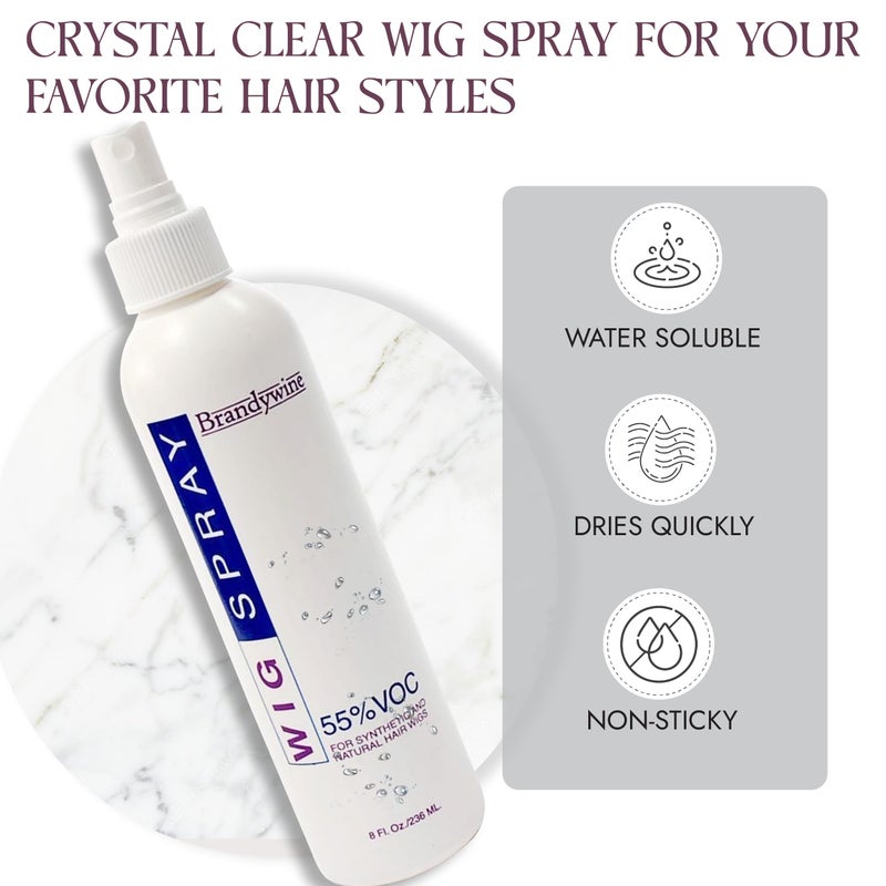 Brandywine Non-Aerosol Wig Spray for Synthetic and Natural Hair Wigs - 8 Fl Oz - Image 4