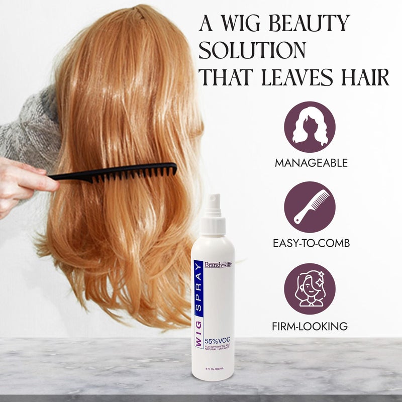 Brandywine Non-Aerosol Wig Spray for Synthetic and Natural Hair Wigs - 8 Fl Oz - Image 3