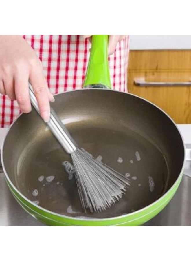 Generic Heavy-Duty Stainless Steel Bristle Brush for Cleaning Pots and Pans – Durable, Rust-Resistant Scrub Brush with Ergonomic Handle for Kitchen Cookware &  Tools  - Image 1