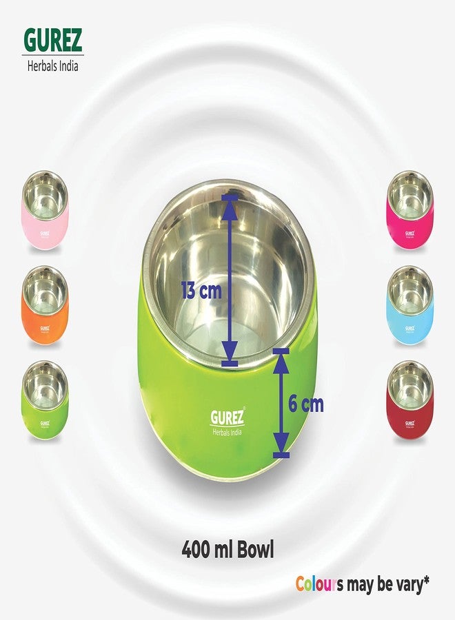 Gurez Pet Bowl for Dogs & Cats Melamine with Removeable Stainless Steel Anti Skid Pet Feeding Bowl (Set of 1, 400ml) - Image 3