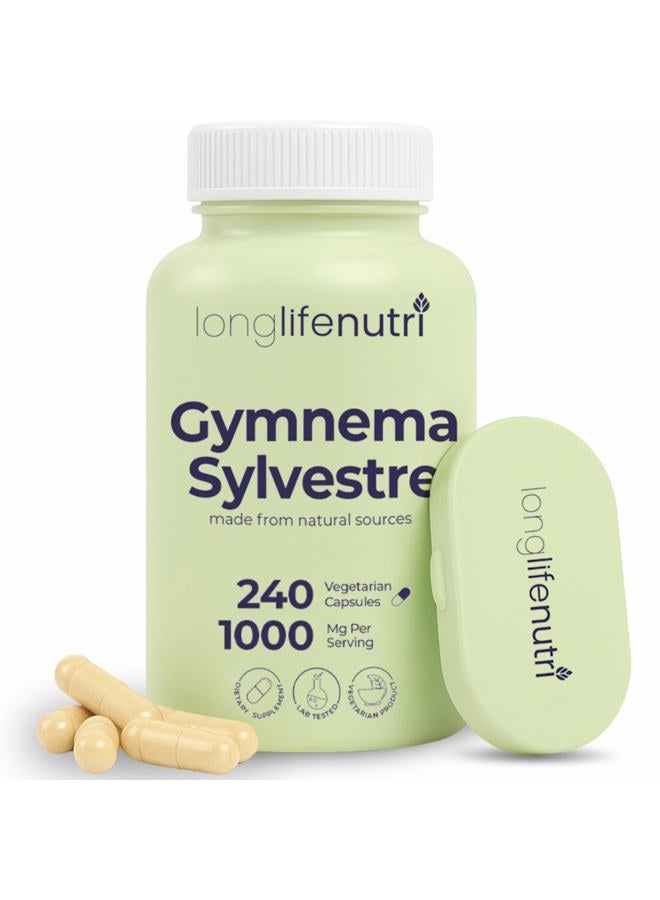 LongLifeNutri Gymnema Sylvestre 1000mg - Organic 20:1 Leaf Extract, 240 Vegetarian Capsules, 4-Month Supply, Herbal Supplement for Gut Health, GMP Certified, Made in USA - Image 1