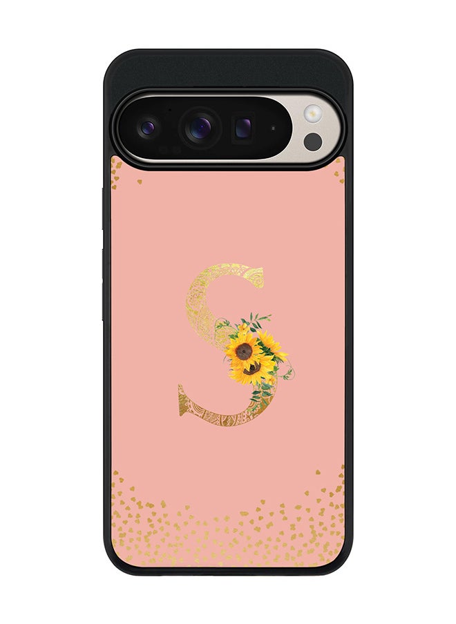 Stylizedd For Google Pixel 9 Pro XL Case,Slim fit Camera Protection, Shockproof Thin Phone cover - Custom Floral Monogram - S (Rose Pink )  - Image 1