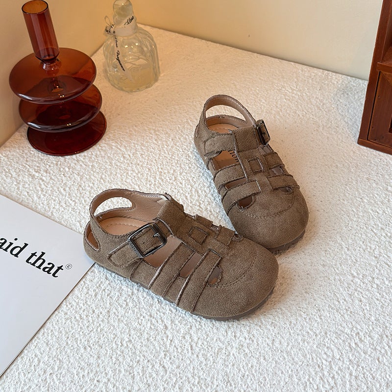 Korean Style Children''s Retro Birkenstock Shoes 2026 Summer Fashion Girls'' Casual Frame Shoes Baby Girl Roman Sandals - Image 4