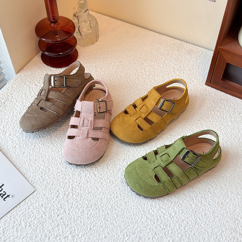Korean Style Children''s Retro Birkenstock Shoes 2026 Summer Fashion Girls'' Casual Frame Shoes Baby Girl Roman Sandals - Image 5