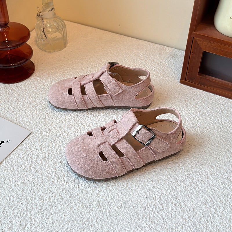 Korean Style Children''s Retro Birkenstock Shoes 2026 Summer Fashion Girls'' Casual Frame Shoes Baby Girl Roman Sandals - Image 3