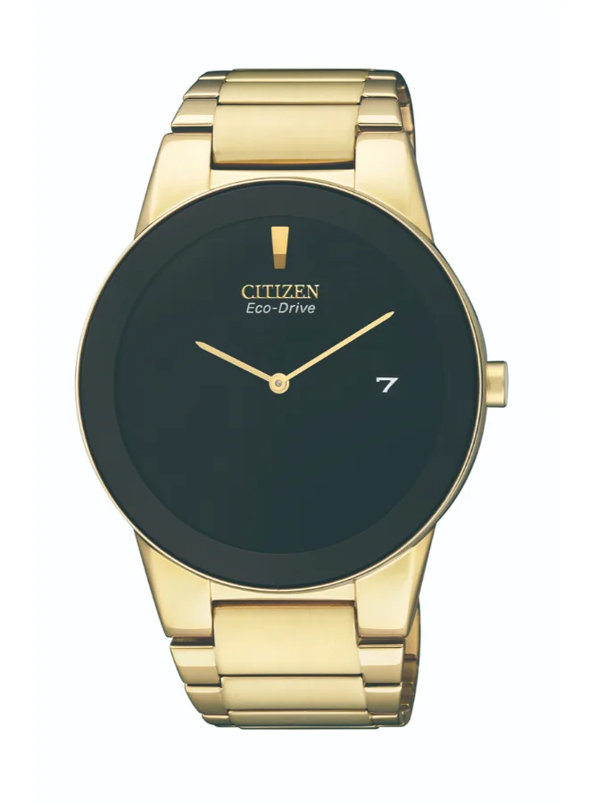 CITIZEN Men's Stainless Steel Strap with Gold Plating Eco-Drive Standard Watch AU1062-56E - 40 mm