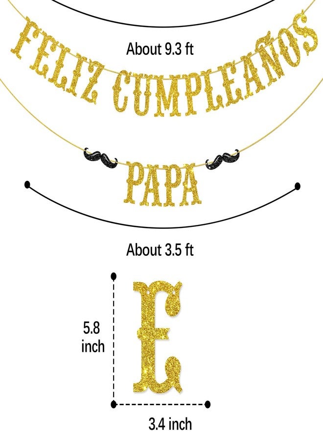 Helewilk Feliz Cumpleaños Papa Banner, Spanish Happy Birthday Dad, Mexican Fiesta Theme Mens Dad's Birthday Father's Day Party Decorations - Image 2