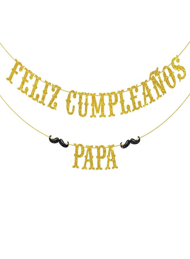 Helewilk Feliz Cumpleaños Papa Banner, Spanish Happy Birthday Dad, Mexican Fiesta Theme Mens Dad's Birthday Father's Day Party Decorations - Image 1